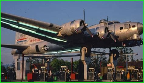 How £10k ex-WWII B-17 bomber was transformed into 'world's weirdest petrol station' after it broke down mid-flight
